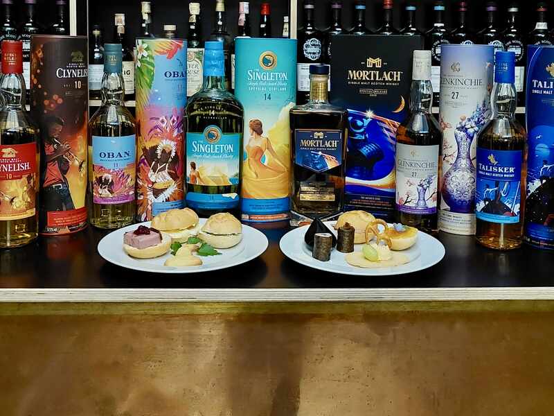 Diageo Special Release Flaschen und Essen