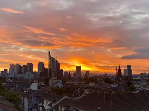 Sonnenuntergang über Frankfurt am Main